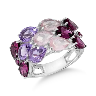 Inel din aur alb cu pietre semipretioase de 8.3ct
