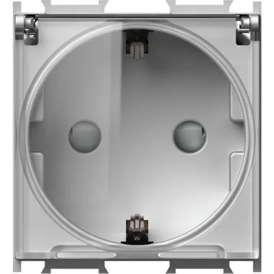 Modul Priza SCHUKO+capac 1P 16A ST IP20 argint, TEM Modul TEM-VM11ST-B