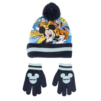 Set pentru copii, cu căciulă și mănuși, personaj Mickey Mouse, Cerda, one size