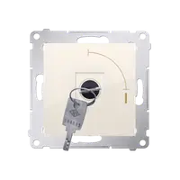 Comutator temporar cu cheie 2 pozitii 0-I, butt N/O, 5A, 250V, cheia se poate scoate in pozitia 0, crem