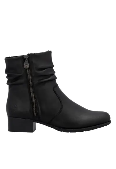 Ghete casual - dama - ANTISTRESS - 78656-00 negru - piele naturala - cu toc - Negru