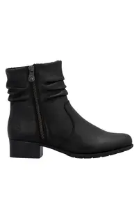 Ghete casual - dama - ANTISTRESS - 78656-00 negru - piele naturala - cu toc - Negru