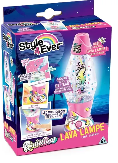 Mini lampă cu lavă Canal Toys - Rainbow, cu decorațiuni