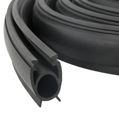 vidaXL Etanșare pentru Ușa Garajului Negru 41 x 33 mm 5,5 m PVC