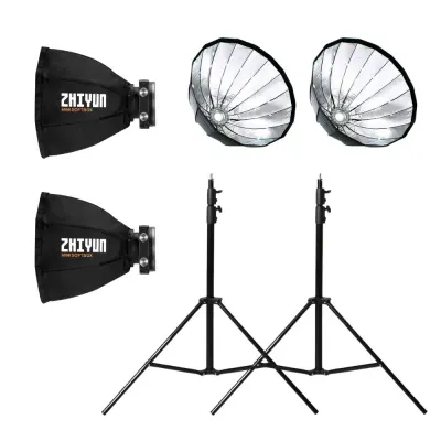 Kit lumina continua: Molus X100 PRO x2 + Softbox parabolic x2 si stative - Default Title