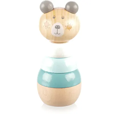 Zopa Wooden Rings Toy animal animăluțe inserabile din lemn Bear 1 buc