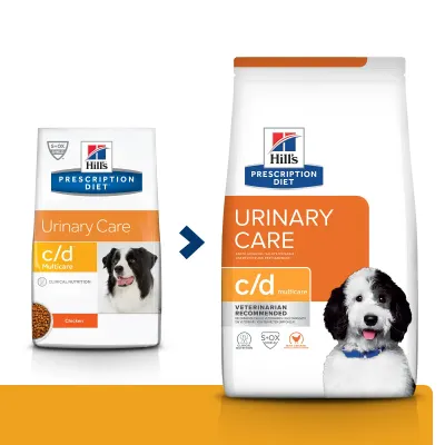 HILL'S Prescription Diet c/d Urinary + Weight Care, Pui, dietă veterinară câini, hrană uscată, afecțiuni urinare și controlul greutății HILL'S Prescription Diet c/d Urinary Care, Pui, dietă veterinară câini, hrană uscată, sistem urinar, 4kg