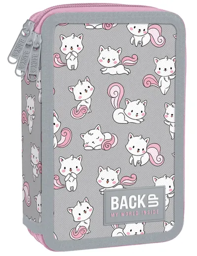 Penar cu rechizite BackUp EW – Kitty, cu 3 fermoare