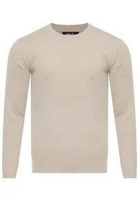 Pulover barbati - S8755 - bej - material moale - confortabil