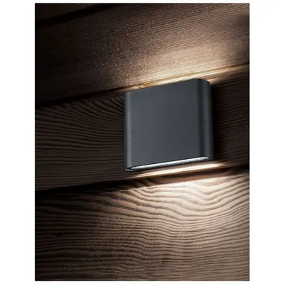 Aplica SOHO Inchis Gray Aluminiu Sticla Diffuser LED 2x3 Wat 480Lm 3000K, 220-240 Volt 50Hz Beam 2x60 degrees -IP54