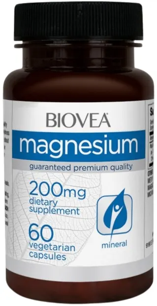Magnesium, 200 mg, 60 capsule, Biovea