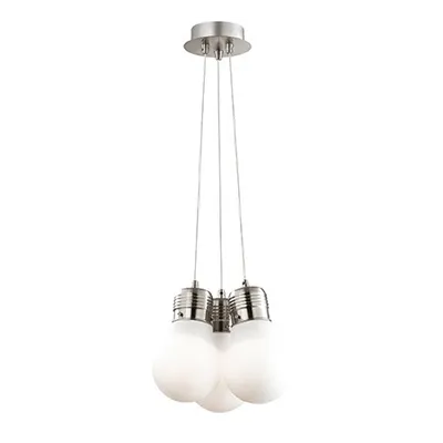 Lustra Luce Bianco, 3 becuri, dulie E27, D:300mm, H:300/1200mm, Alb