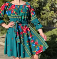 Rochie stilizata cu motive traditionale Sanziana 3