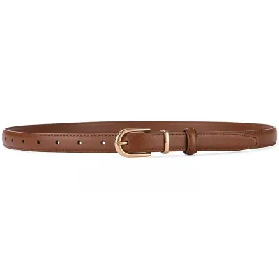 Curea dama C-187, piele naturala, Maro