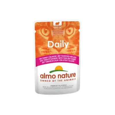 Hrana umeda pentru pisici Almo Nature Daily Plic Ton si Somon 70 gr
