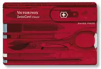 Cuțit de buzunar elvețian Victorinox - SwissCard, 10 functii, rosu