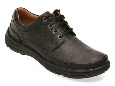 Pantofi CLARKS negri, NATURE THREE, din piele naturala