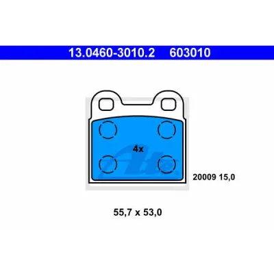 Set placute frana, frana disc ATE 13.0460-3010.2