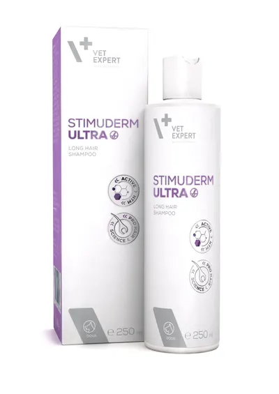Sampon pentru tratamentul alopeciei la caini cu blana lunga Vet Expert Stimuderm Ultra, 250 ml