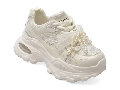 Pantofi sport GRYXX albi, 9682, din piele naturala
