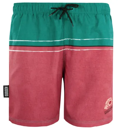 GUGGEN MOUNTAIN ZM1607 Herren Badehose mit Streifen und Logo Muster