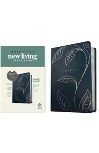 NLT Personal Size Giant Print Bible, Filament Enabled (Leatherlike, Navy Vines, Red Letter) -