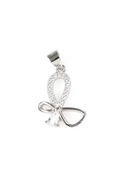 Pandantiv din argint fluture modern cu pietre zirconice