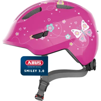 Cască protecție copii ABUS Smiley 3.0 pink butterfly M (50-55 cm)