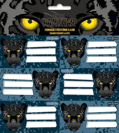 Etichete școlare Ars Una Black Panther – 18 bucăți