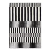 Covor alb-negru țesut manual din lână 120x180 cm Stryve Pulse – Elle Decoration