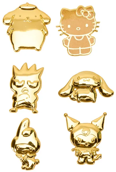 Insignă Loungefly Animation: Sanrio - Hello Kitty Gold (50th Anniversary), sortiment