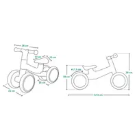 Ride-On copii fara pedale Lionelo Villy Roz,de la 12-36 luni,roti din spuma EVA,sistem de blocare a directiei,inaltimea scaunului de la sol 26 cm, greutate maxima admisa 30 kg