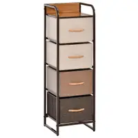 HOMCOM Comodă pentru Dormitor cu 4 Sertare Pliabile, Blat Superior din Lemn și Cadru Metalic 31x29x99 cm Multicolor | Aosom Romania