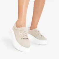 Pantofi Casual de dama din Piele Naturala Intoarsa CRL0567 BEJ