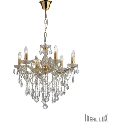 candelabru Florian, 6 becuri, dulie E14, D:600 mm, H:770/1200 mm, Auriu