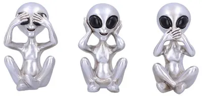 Set de statuete Nemesis Now Adult: Humor - Three Wise Aliens, 7 cm