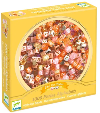 Set creativ Djeco - Bijuterii DIY cu litere, 1000 piese