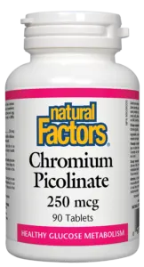 Chromium Picolinate, 250 mcg, 90 tablete, Natural Factors