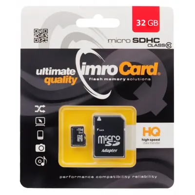 Card Memorie microSDHC Imro, 32Gb, Clasa 10 / UHS-1 U1, Cu Adaptor