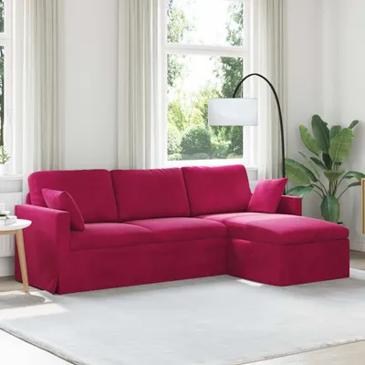vidaXL Canapea Roșu Vin 228 x 134 x 80 cm Catifea