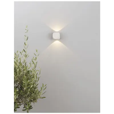 Aplica ZARI Nisipiu Alb Aluminiu & Sticla, Deschis in 2 directions Cree LED 2x2 Wat 285Lm 3000K, 100-240 Volt 50Hz Beam 2x38 degrees -IP54