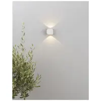 Aplica ZARI Nisipiu Alb Aluminiu & Sticla, Deschis in 2 directions Cree LED 2x2 Wat 285Lm 3000K, 100-240 Volt 50Hz Beam 2x38 degrees -IP54