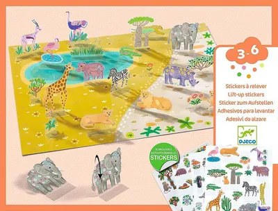 Creează cu stickere Djeco - Animale