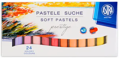 Pasteluri uscate Astra - Prestige, 24 culori, cu forma rotunda