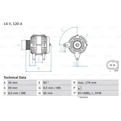 Generator/alternator BOSCH 0 986 042 830