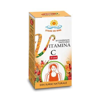 Vitamina C din surse naturale F164, 60 comprimate masticabile, Fares