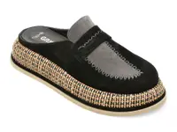 Papuci GRYXX negri, 3701162, din piele intoarsa