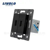 Modul Priza dubla USB Negru