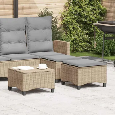 Gossi scaune de gradina cu perne 2 buc bej 55x55x36 cm poly ratan