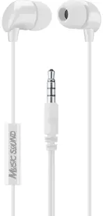 Căști cu microfon Cellularline - Music Sound 3.5 mm, albe